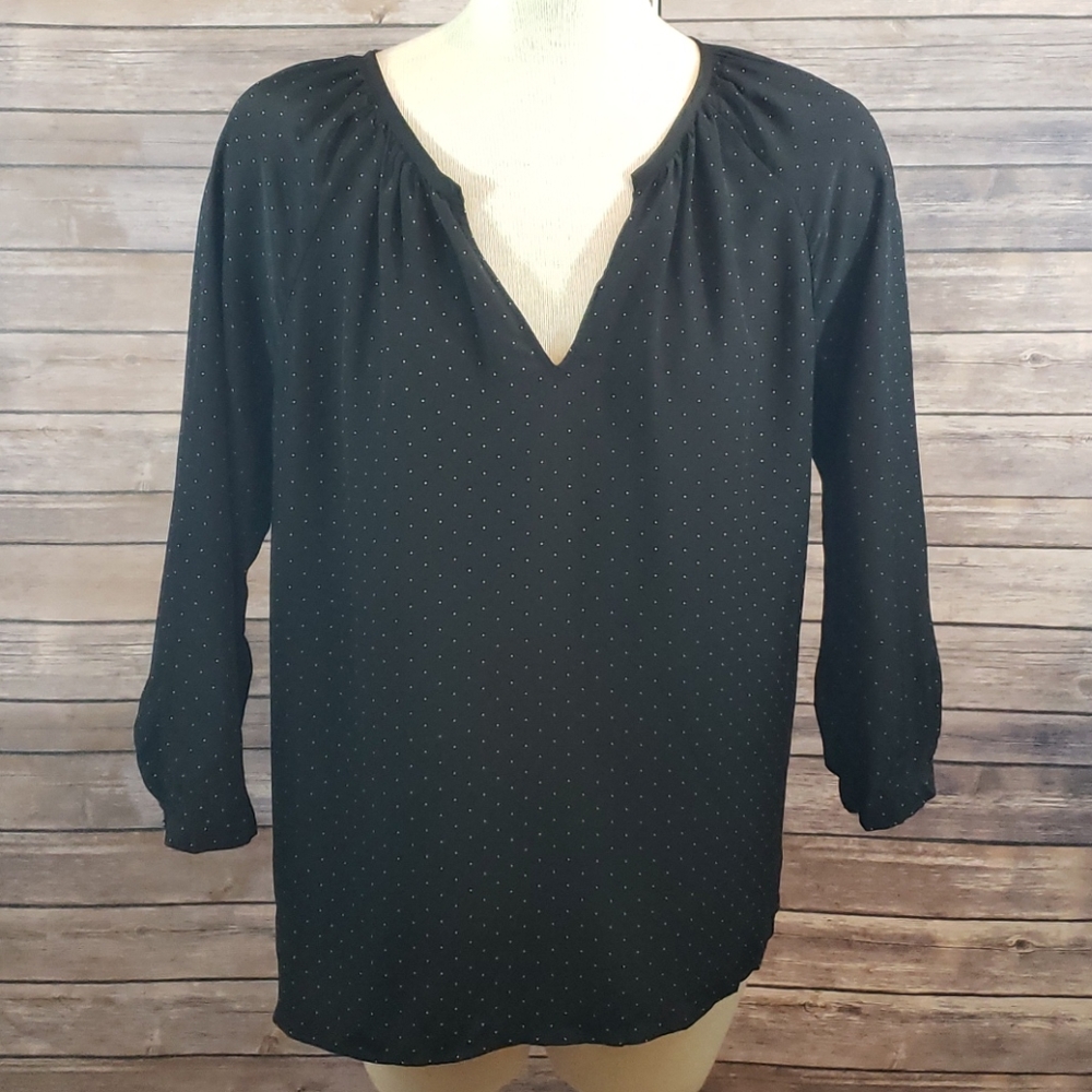 JOIE Silk Balisa Popover Polka Dot Blouse size S